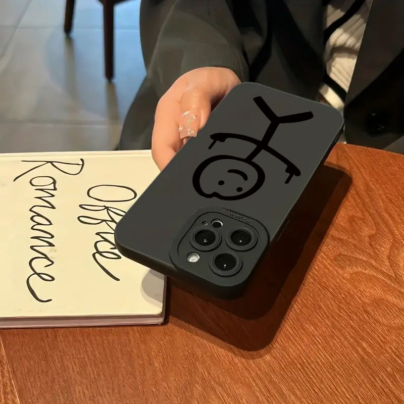 Cute Cartoon Matchman Matte Silicone Phone Case For iPhone 16 11 12 13 14 15 Pro Max XR XS X 7 8 Plus SE2 16E Soft Back Cover