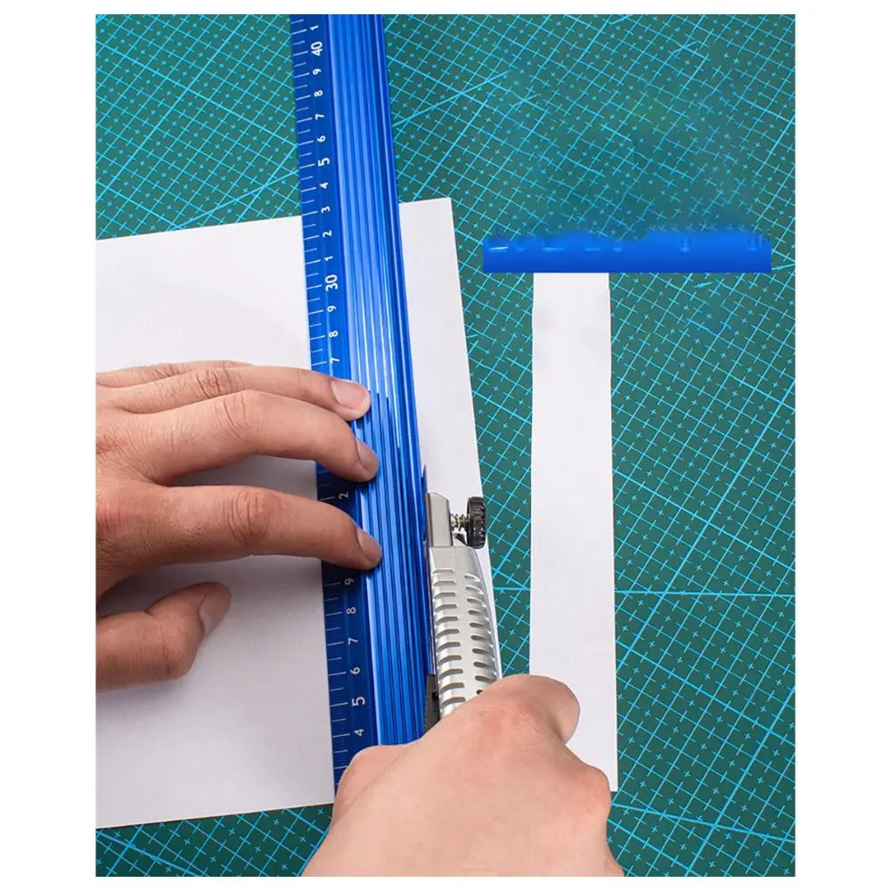 Righello di calibrazione Laser antiscivolo in lega di alluminio strumenti di disegno di taglio forniture per ufficio scolastico righello a scala dritta per la lavorazione del legno