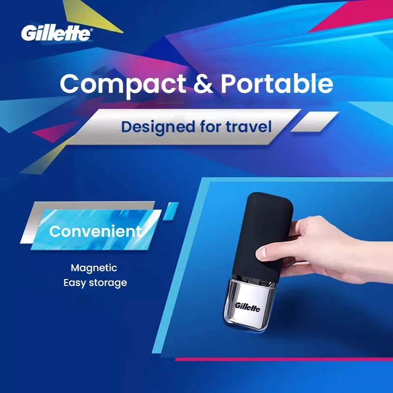Gillette Magnetic Travel Case Portable Razor Holder Shaver Storage Box for Mach3/Fusion5/Vector3 Razors