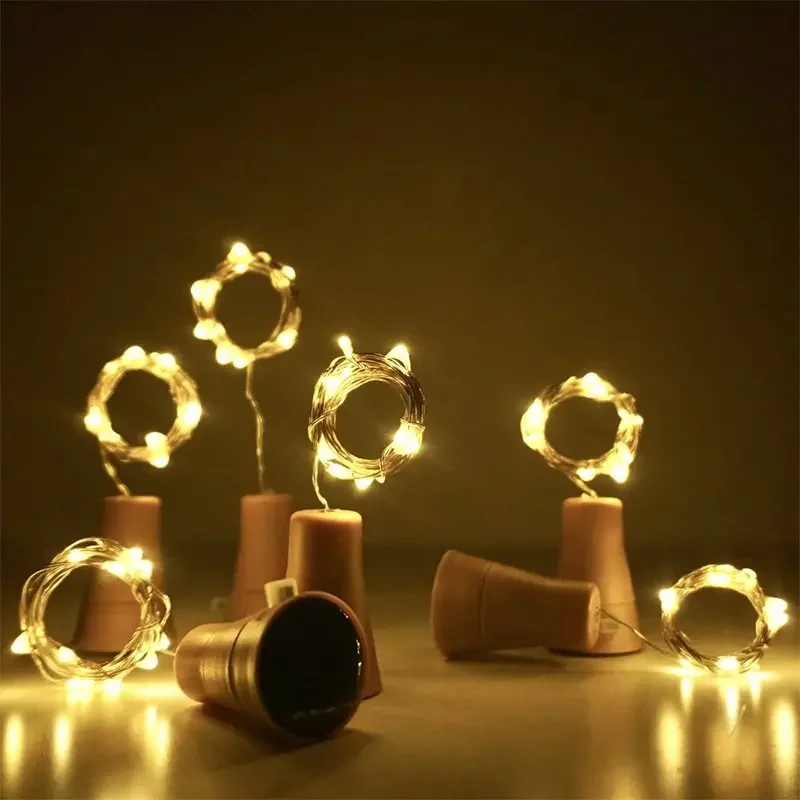 Solar Wine Bottle String Light 2M 20LEDs Copper Wire Fairy Light Cork Shape Wedding Party Garden Christmas Decor IP65 Solar Lamp