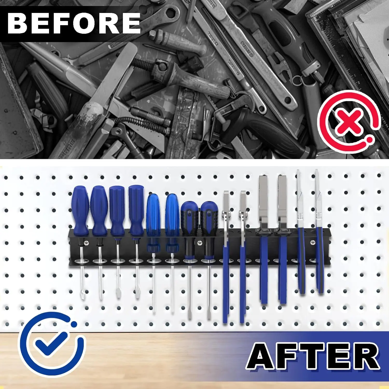 Screwdriver Organizer Tool Wall-mounted 14-hole Hardware Tool Storage for Hex Cross Screw Driver RC Tools Storage Base Stand