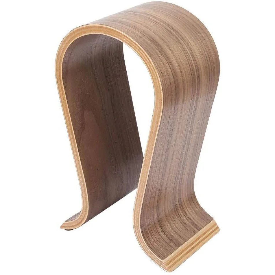 Suporte universal de madeira de nogueira para fones de ouvido, cabide de madeira sólida, prateleira de exibição para jogos, acessórios para fones de ouvido