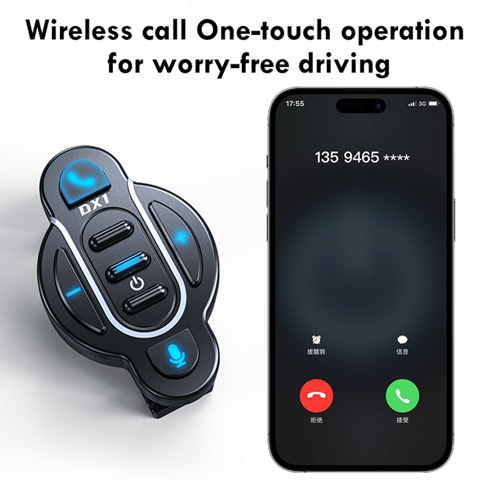 Universal Smart Bluetooth 5.4 Remote Control Waterproof Wireless Media Controller for Helmet Earphone Motorcycle Bike Handlebar
