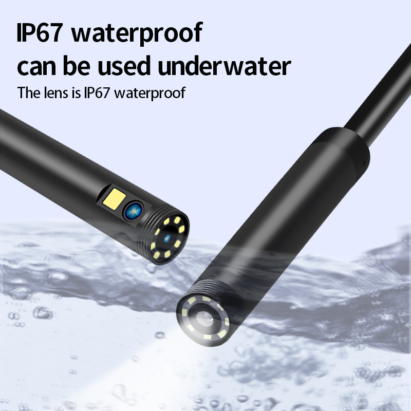 Câmera endoscópica industrial de lente dupla, vídeo digital de 4,3 polegadas, 8 mm, IP67, à prova d'água, câmera para tubo de drenagem de esgoto