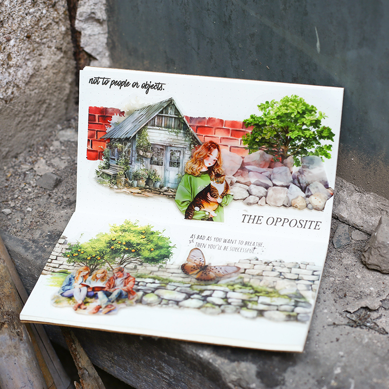 1 個 40 ミリメートル * 200 センチメートル石の壁パスシリーズヴィンテージ壁テクスチャ素材コラージュ PET テープクリエイティブ DIY ジャーナル文具