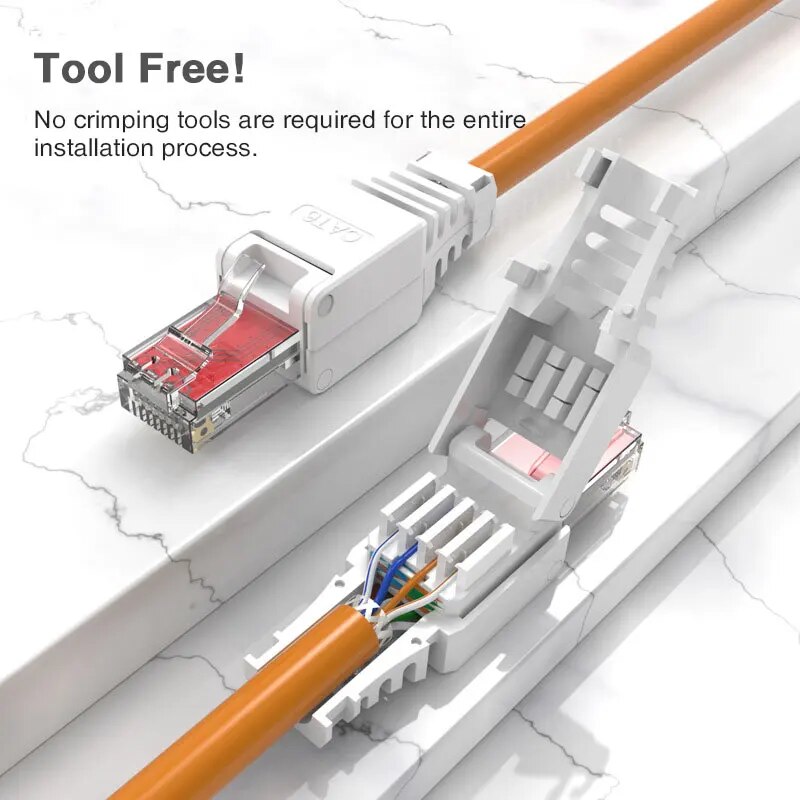 ZoeRax, 2 uds., conector RJ45 CAT6 gratis, enchufes de terminación Ethernet, Cable de 23AWG a 26AWG, instalación de enchufe de Internet sin herramientas