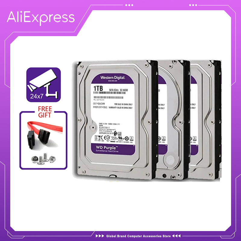 Disco duro interno de vigilancia WD Purple 4TB 3,5 "64M caché SATA III 6 Gb/s 1TB 2TB 3TB HDD HD disco duro para CCTV DVR NVR
