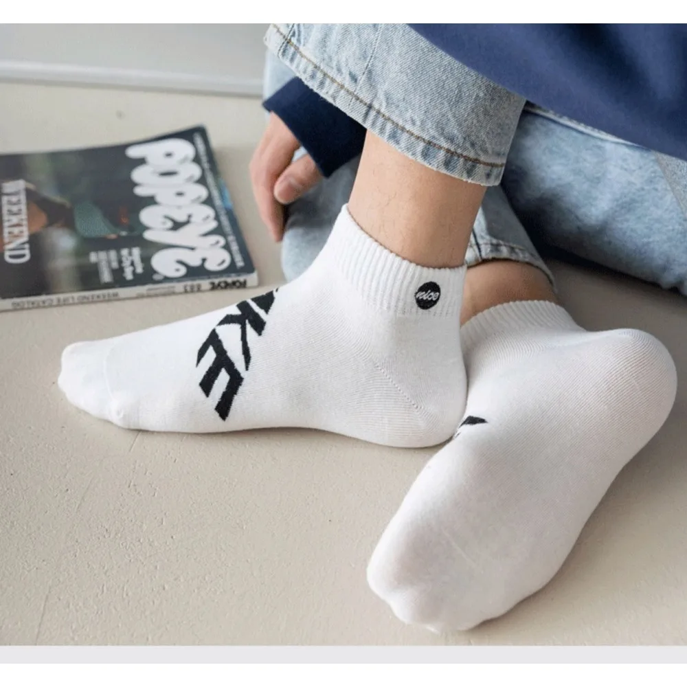 1/5 pares de calcetines cortos para hombre, calcetines deportivos antiolor y absorbentes del sudor, calcetines de color sólido