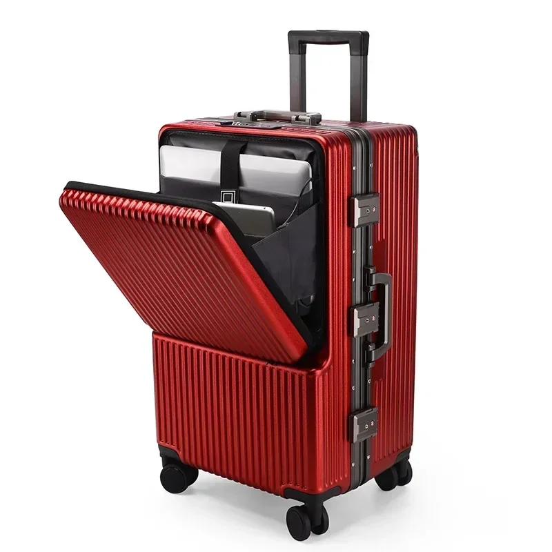 Verdickte Trolley-Koffer mit großer Kapazität Reisekoffer Multifunktion ale Notebook-Tasche 3 Passworts chloss Koffer auf Rädern