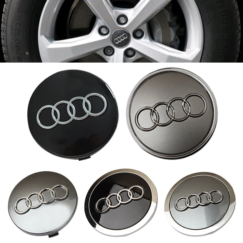 4pcs 60mm 61mm 68mm 69mm Audi Hub Caps Car Wheel Center Wheel Caps  For Audi A1 A2 A3 A4 A5 A6 A7 A8 S3 S6 Q3 Q5 Q7 Accessories