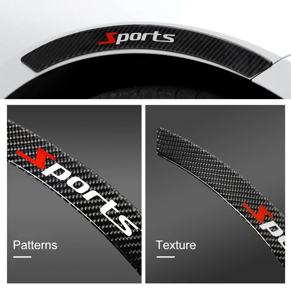 Bandes Anti-collision pour sourcils de roue, autocollant décoratif général en Fiber de carbone modifiée, autocollant anti-rayures pour