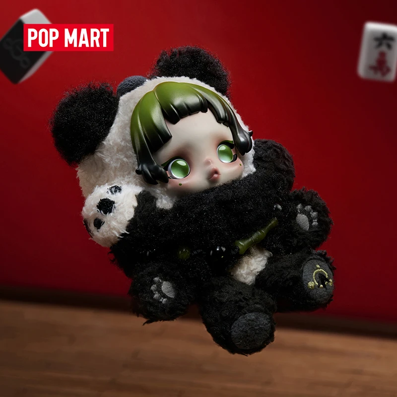 【COMBO】POP MART 1 шт. SKULLPANDA Lazy Panda Series плюшевая кукла с подвеской в виде слепых коробок + 1 шт. SKULLPANDA слепая коробка из серии Mirage