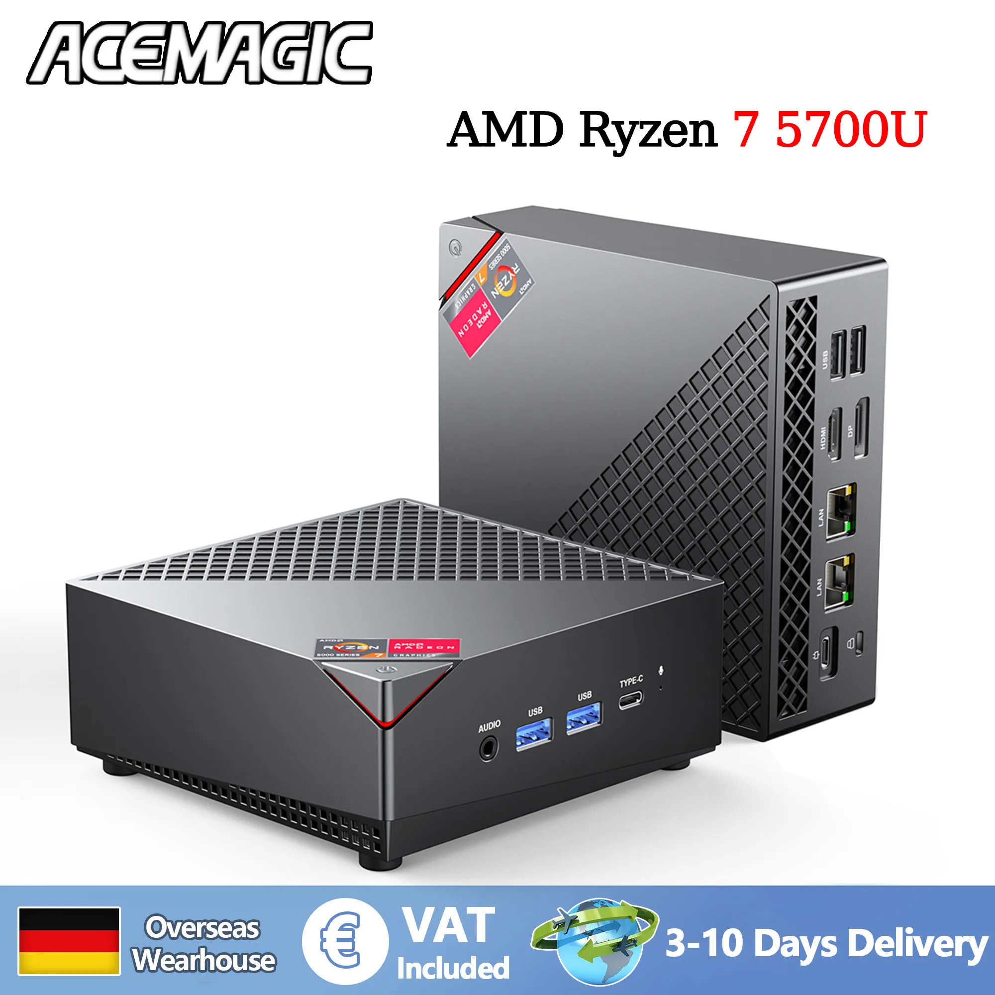ACEMAGIC AM06Pro MINI PC AMD Ryzen 7 5825U 16/32 GB RAM 512 GB/1 TB SSD Windows 11 Pro MINI Computer Wifi6 BT5.2 4K Tripla Display