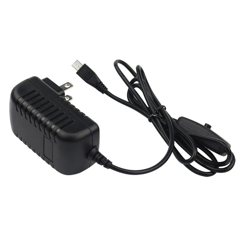 Raspberry Pi 5V 3A Fonte de Alimentação com Botão Interruptor, Adaptador de Alimentação, Porta Micro USB, Laranja Pi Zero 2 W, 3 LTS