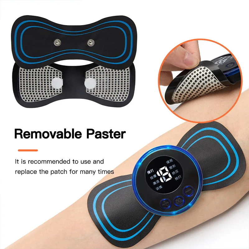 ชาร์จคอนวด EMS เครื่องกระตุ้นกล้ามเนื้อไฟฟ้านวดปากมดลูก Patch ความถี่ต่ํา PULSE แผ่นนวดบรรเทาอาการปวด TO