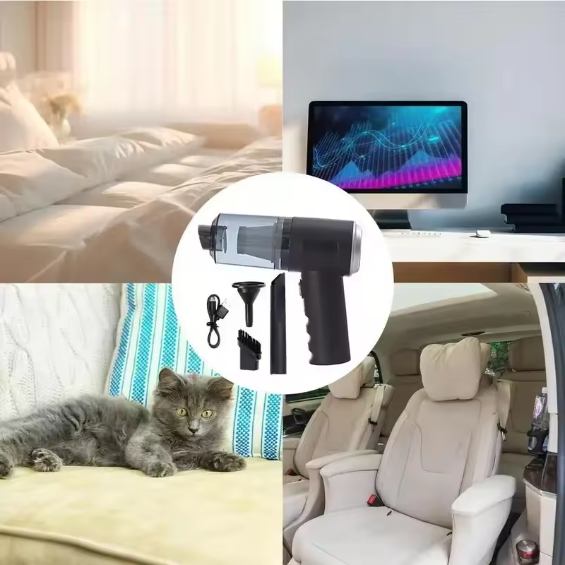 Aspirapolvere wireless ad alta potenza 1pc120W a doppio uso per la casa e l'auto Potente aspirapolvere nero