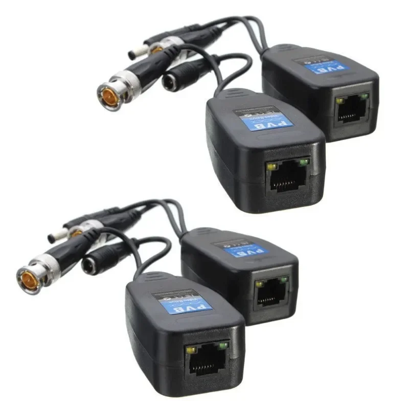 5 pares cctv coaxial bnc vídeo power balun transceptor para cat5e 6 rj45 conector hj55 cabos de transmissão