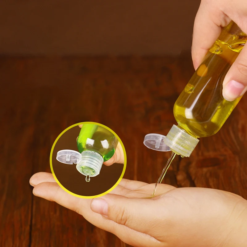 50pcs 20ml 30ml 50ml 100ml Plastic Squeeze Bottle with Flip Cap PET Lotion Shampoo Bottle Empty Cosmetic Sample Container Travel