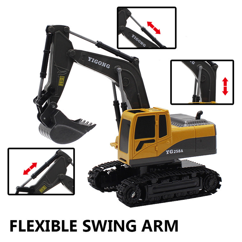 ZWN 2,4G 6/5CH Fernbedienung Bagger RC Modell Auto Spielzeug Professionelle Legierung Kunststoff Simulation Bau Fahrzeug Für kind Geschenk