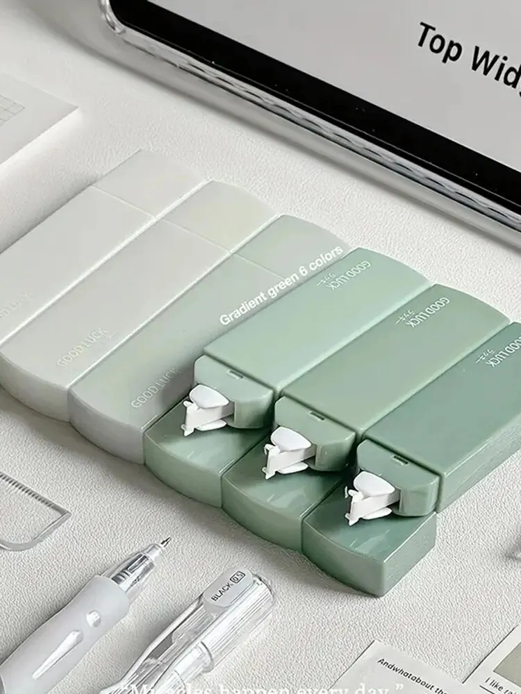 1 แพ็ค 6 เทปแก้ไขGradients MacaronสีแบบพกพาMute Trackless Square Shapeใช้งานง่ายสําหรับโรงเรียนOffice Home Supp