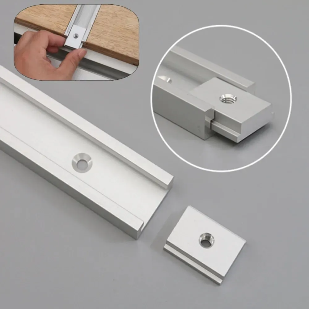 Fixation de gabarit de piste à onglet en aluminium, fente en T, Rail de goulotte pour le travail du bois de 30/40/50cm, Guide de limite coulissant à fente de fixation coulissante en T
