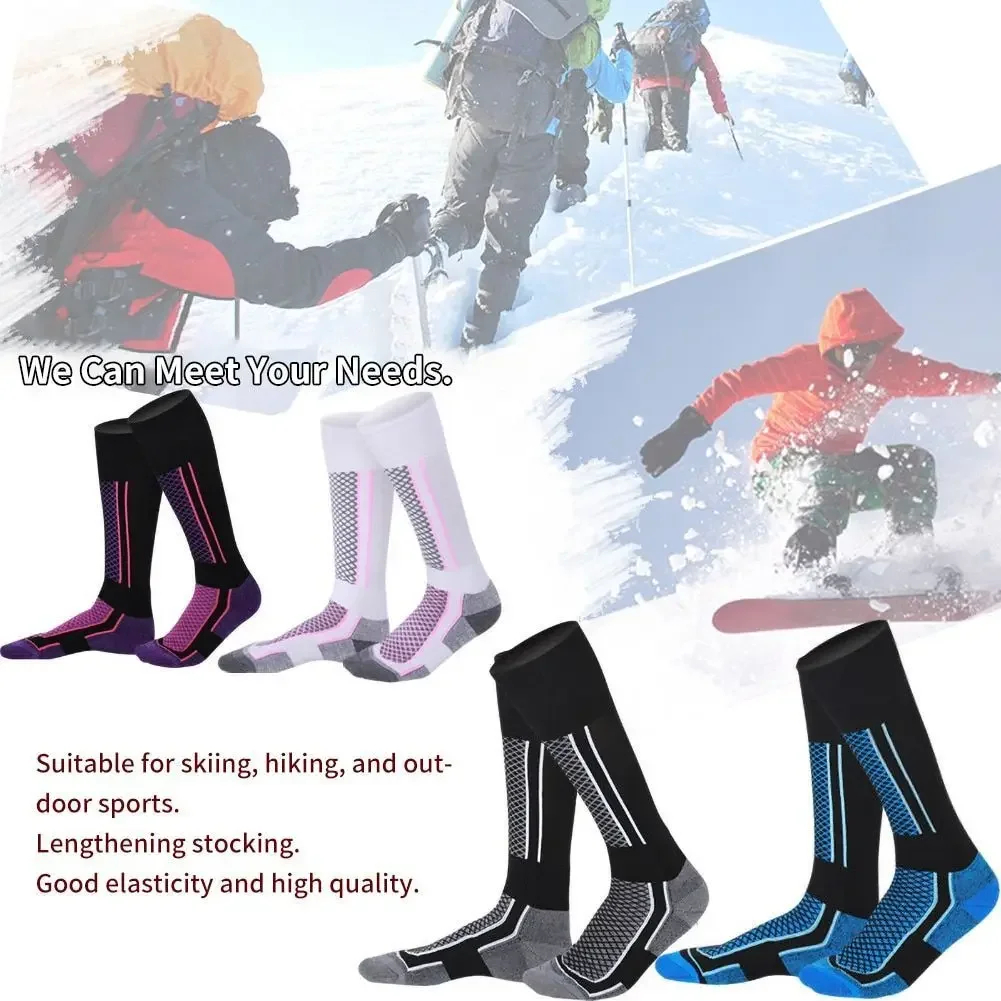 1 Para Zimowych Grubych Skarpet Narciarskich, Skarpety Trekkingowe Dla Kobiet, Mężczyzn i Dzieci, Anty-Zimne Skarpety Sportowe Outdoor