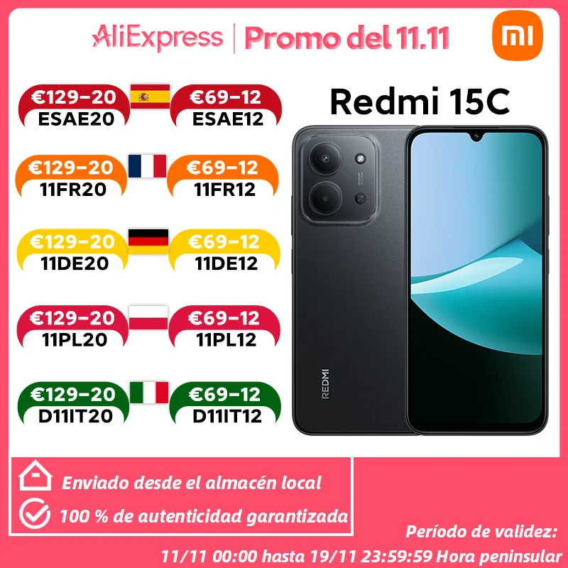 Xiaomi Redmi 15C Global Version Smartphone 50MP Hauptkamera 120Hz 6,9" Dot Drop Display 33W Lade MediaTek Helio G81-Ultra
