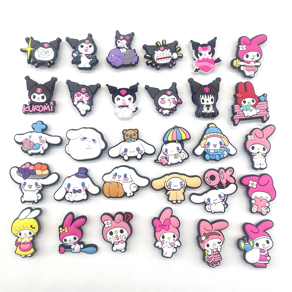 30 tipi di Aoger Sanrio Ciondoli per scarpe per zoccoli Sandali Decorazione Accessori per scarpe Ciondoli
