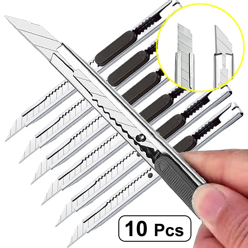 1/5/10 pezzi coltello multiuso in acciaio inossidabile scatola per taglio carta taglierina kit di strumenti lame antiscivolo coltello per unboxing strumenti per intaglio artigianale