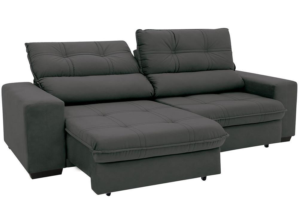 Sofá Retrátil Reclinável 4 Lugares Suede Brunello Linoforte