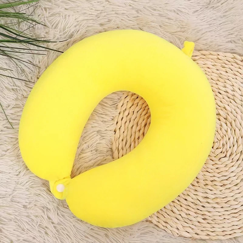 Almohada Simple de moda de felpa en forma de U, almohada para el cuello de viaje para conducir, almohada para la siesta, cómoda fatiga para aliviar