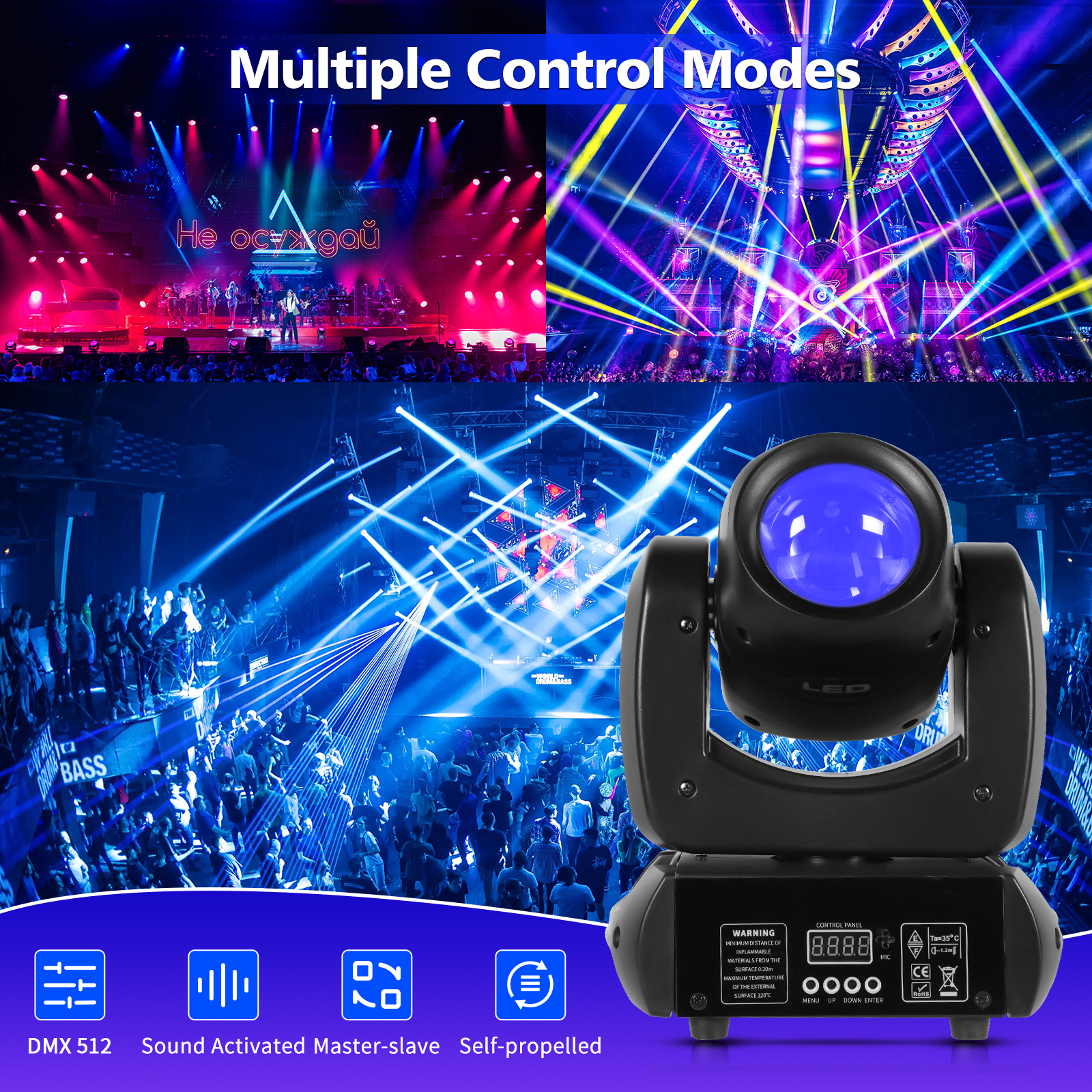 Yiflamefly-Projecteur de Scène à Tête Mobile, Faisceau Gobo, Effet Éblouissant, DMX, LED, pour Club, KTV, Chang DJ, Éclairage de ix, 100W
