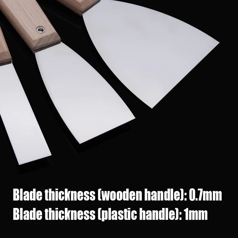 1PCS 1-6 นิ้วสแตนเลส Putty Knife ไม้/พลาสติก Handle Scraper สีมีดตกแต่ง Scraper สีเครื่องมือ