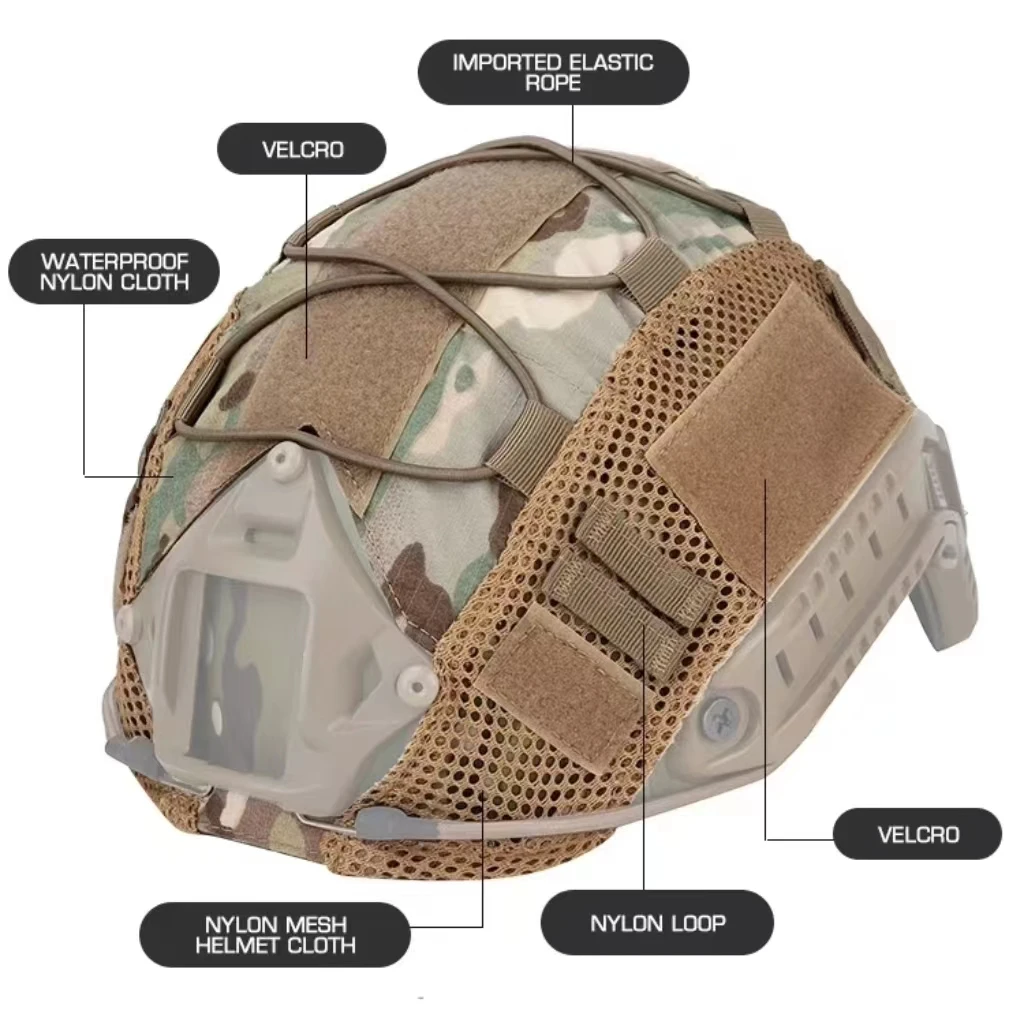Helmhoes voor Fast MH PJ BJ OPS-Core Helm Airsoft Paintball Tactische Helmhoes Camouflage Nylon Helmhoes