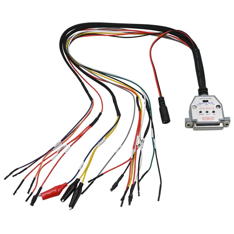 SM2 PRO J2534 Cable de 3 luces LED Cable de banco DB25 Cable de entrada ECU para VCI leer y escribir ECU BATT VCC KLINE CAN-L CAN-H