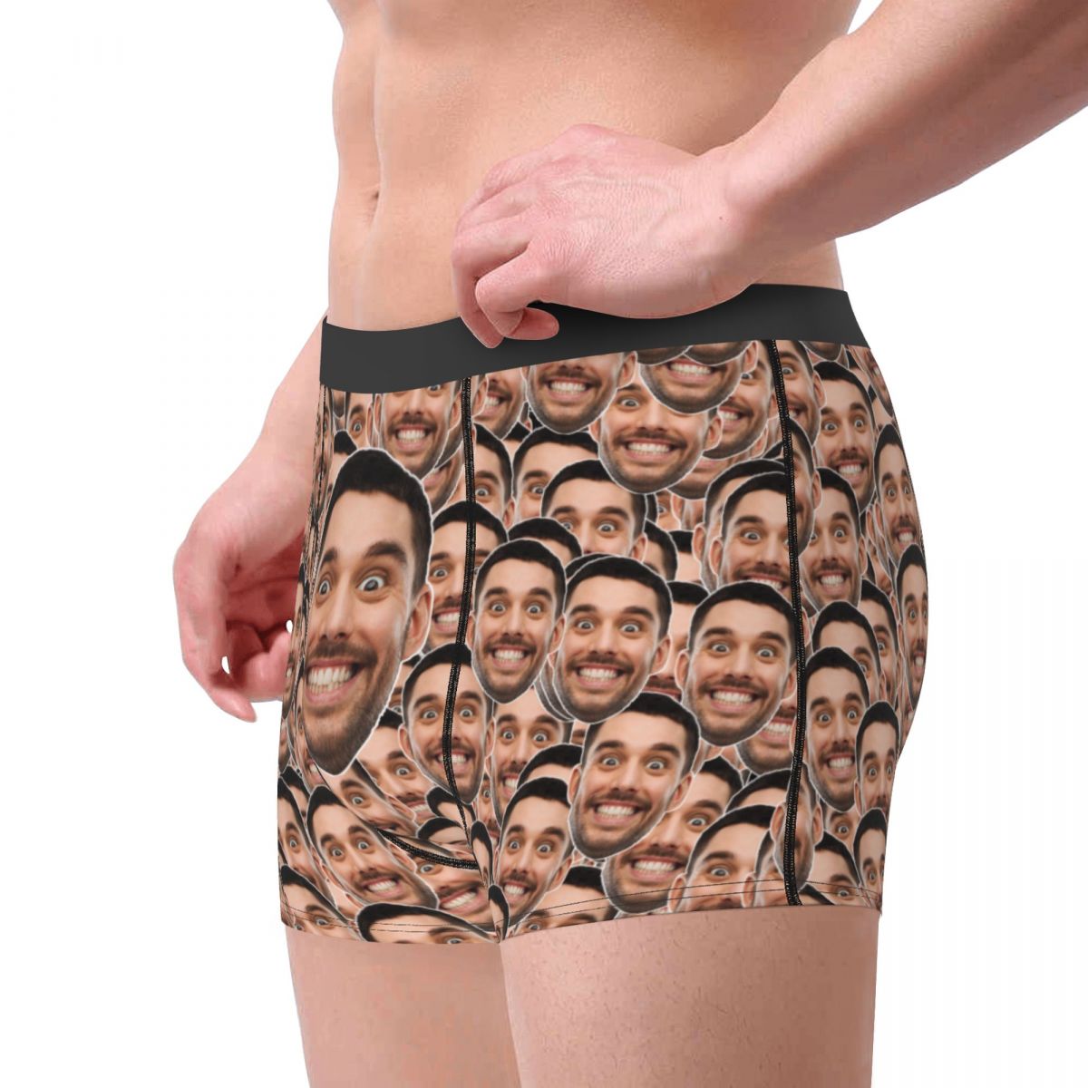 Roupa interior personalizada com foto facial para homens, cuecas personalizadas do coração boxer, presente do dia dos namorados, presente do aniversário do marido para o pai