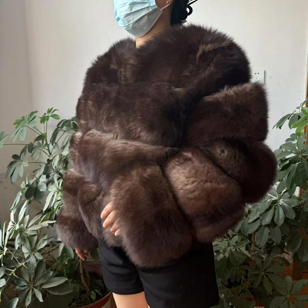 Wefurlena casaco de pele de raposa prateada jaqueta de inverno feminino casaco de pele de guaxinim natural rua quente manga longa jaquetas de luxo natural