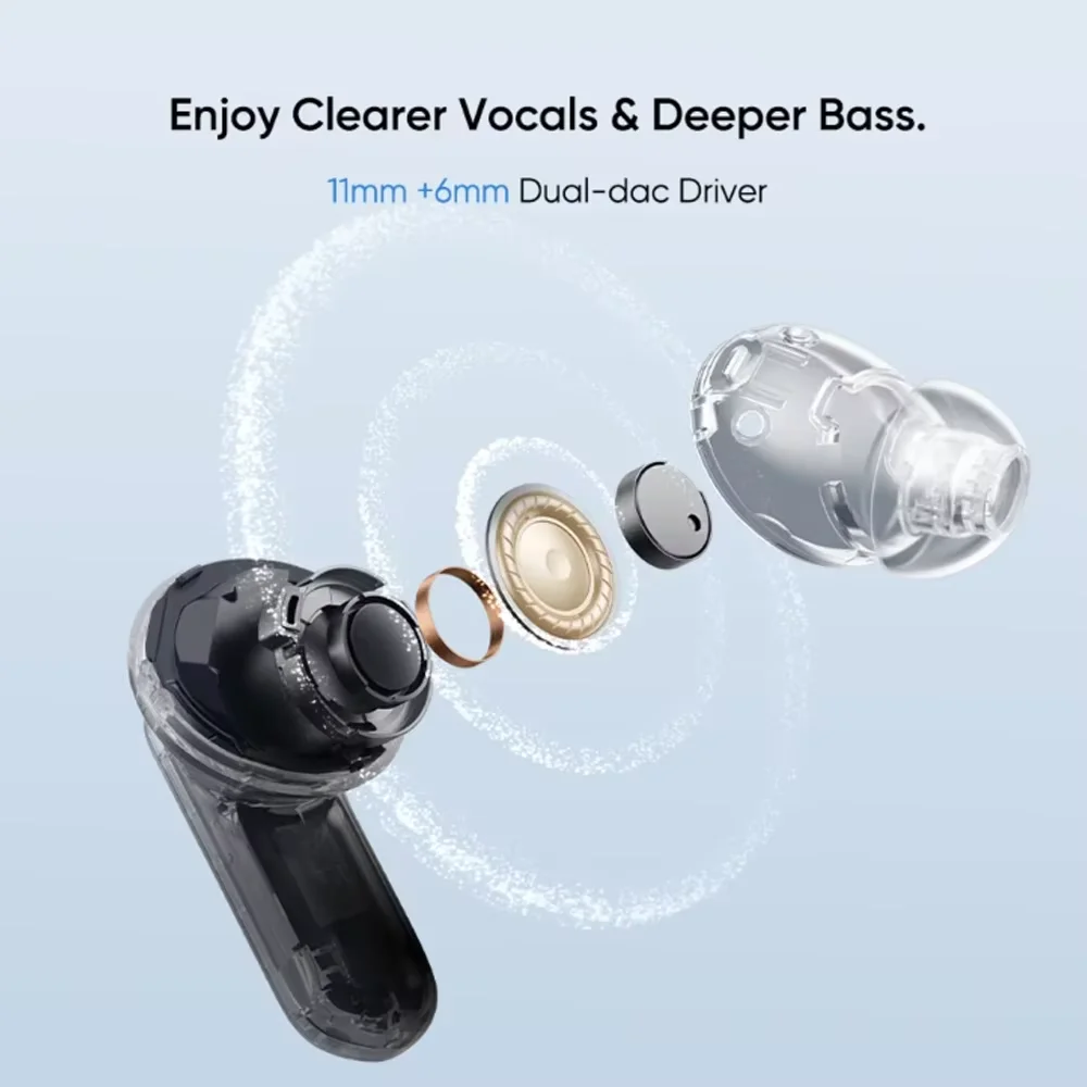 Version mondiale realme Buds Air 7 Pro 53dB suppression Active du bruit véritable écouteur sans fil 48 heures batterie Bluetooth 5.4 casque