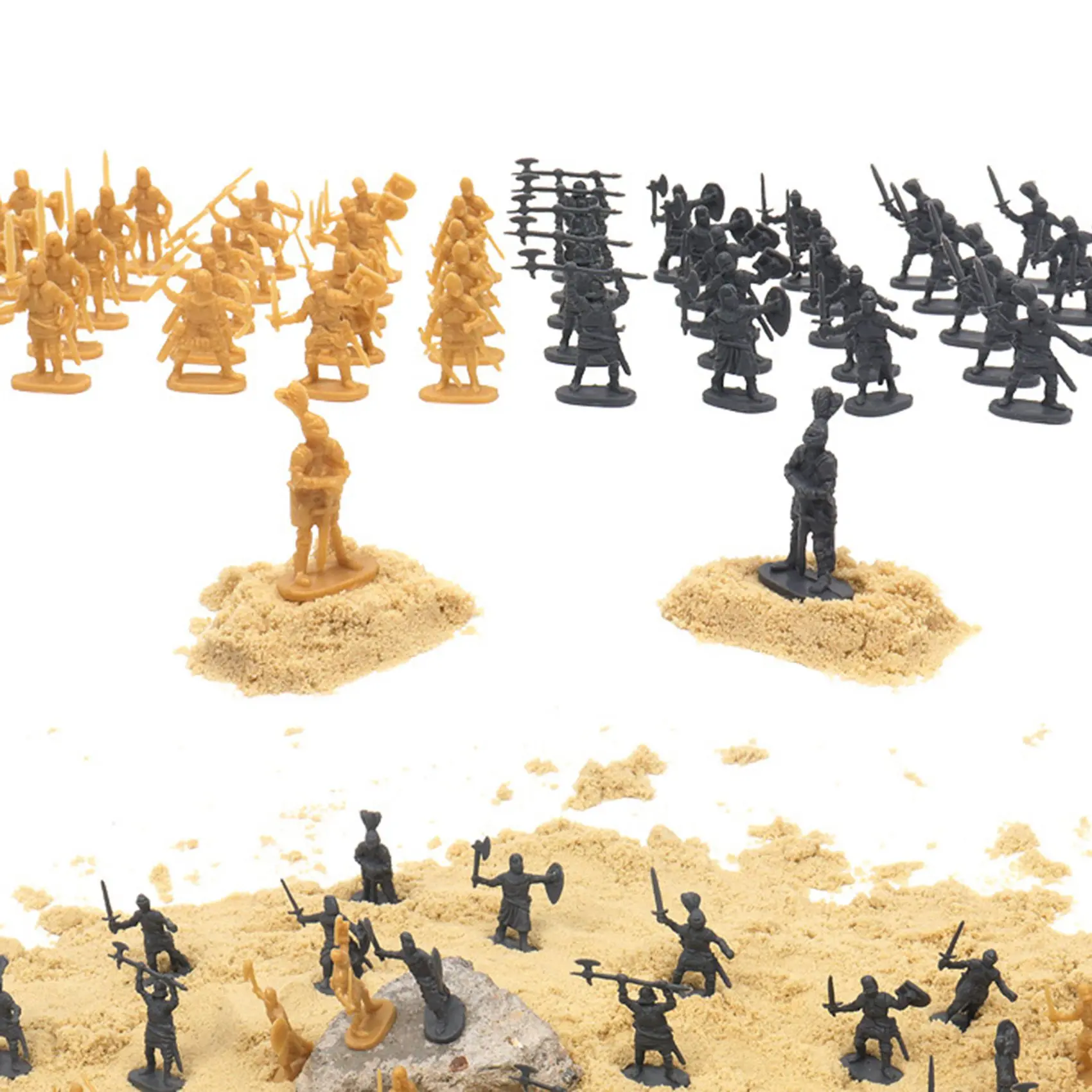 男性用のプラスチック製の古代兵士のフィギュア,戦術的な兵士のアクションフィギュア,戦闘シーンのおもちゃ,灰色,1セットあたり1:72, 200