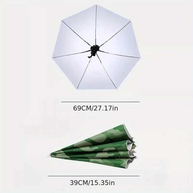 Head WearingUmbrella per uomini e donne Ombrello soleggiato pieghevole per esterni Ombrello parasole antivento, Ombrello pieghevole per cappello