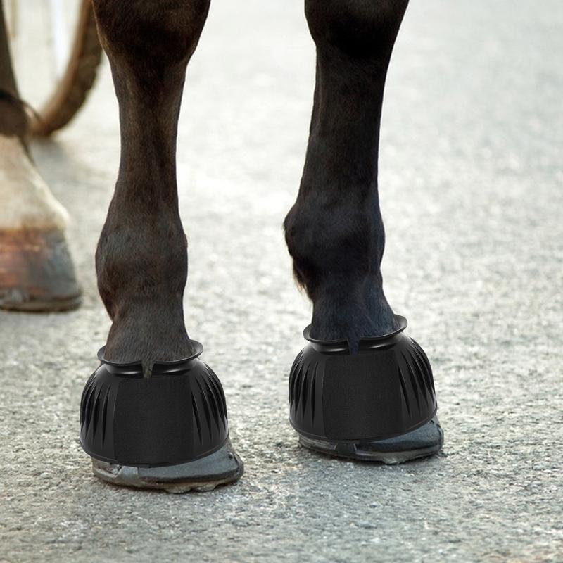 Botas de campana de goma para caballos, 2 piezas, suaves, equipo de protección, accesorios para equipos de entrenamiento