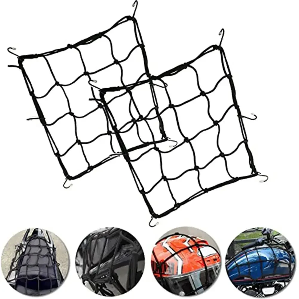 1pc rete per bagagli per moto bici 6 ganci tenere giù serbatoio carburante bagagli rete web bungee nero moto serbatoio bici car styling