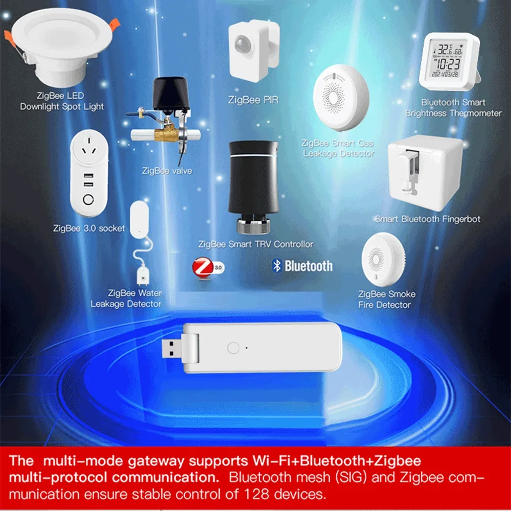 Tuya zigbee bluetooth hub multi modo gateway ponte de casa inteligente para automação via vida inteligente funciona com alexa google casa