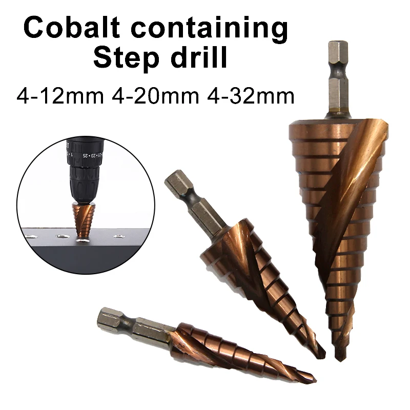 4-12/4-20/4-32mm M35 kobalt met stap boor pagode gatopener zeshoekige spiraalboor snijgereedschap power tool accessoires