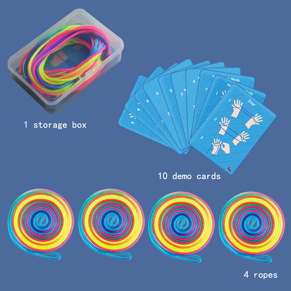 15 шт./компл., ностальгические классические традиционные колыбели для кошек, веревка для ручной игры, веревка для пальцев, игрушки, длина 165 см, Радуга