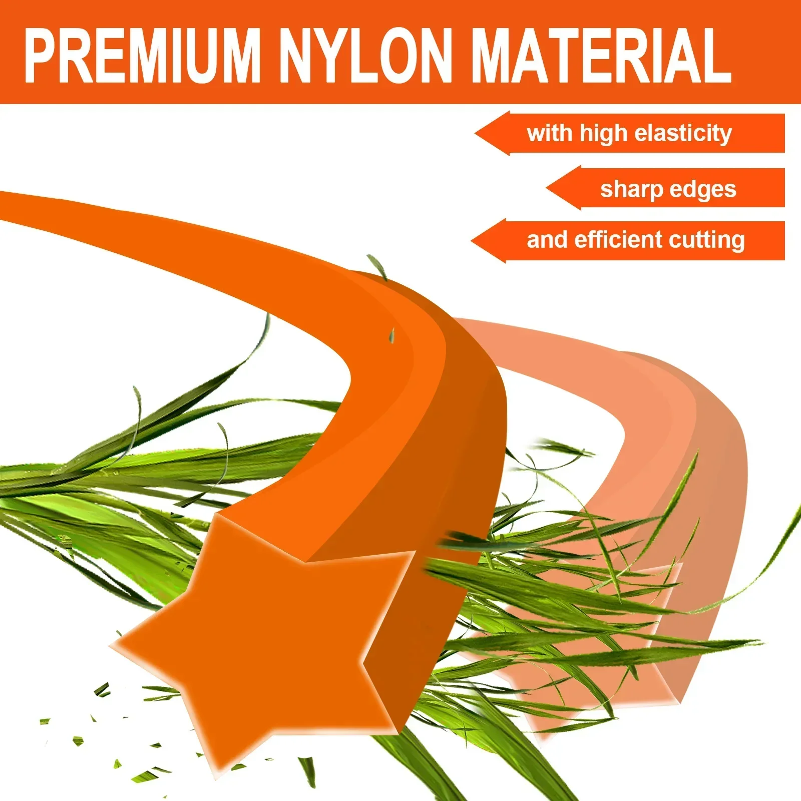 2.4mm Brush Cutter Sharp Rope Grass Mower Pentagram Nylon Mowing Trimmer Line Trimmer Head String Grass Trimmer Roll Line Garden