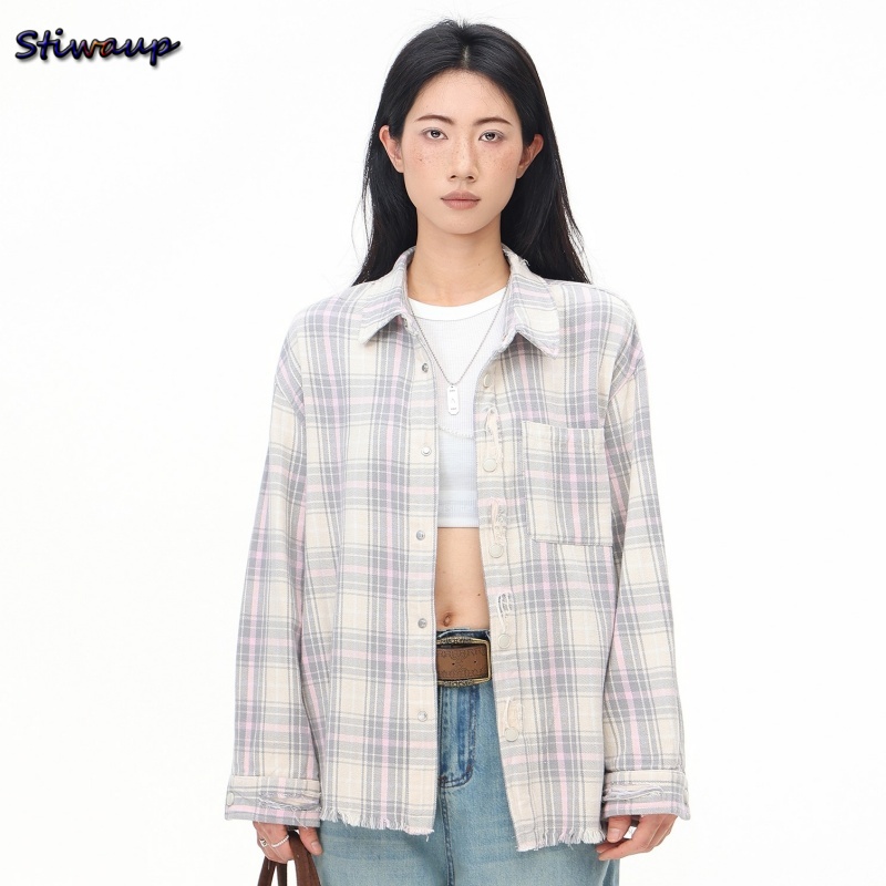 Модные женские блузки, тренд 2025, стильные женские клетчатые рубашки, женские роскошные топы, хлопковые блузки с длинными рукавами для женщин