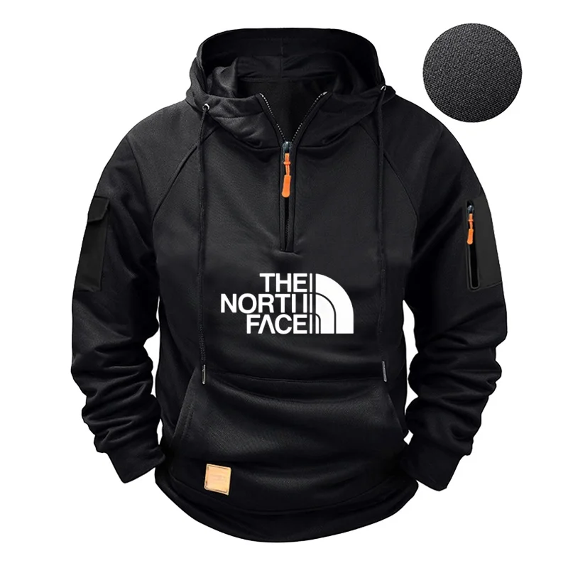 Men's casual sports long-sleeved hooded large-sized sweatshirt and fashionable fitness pullover for autumn and winter 2025