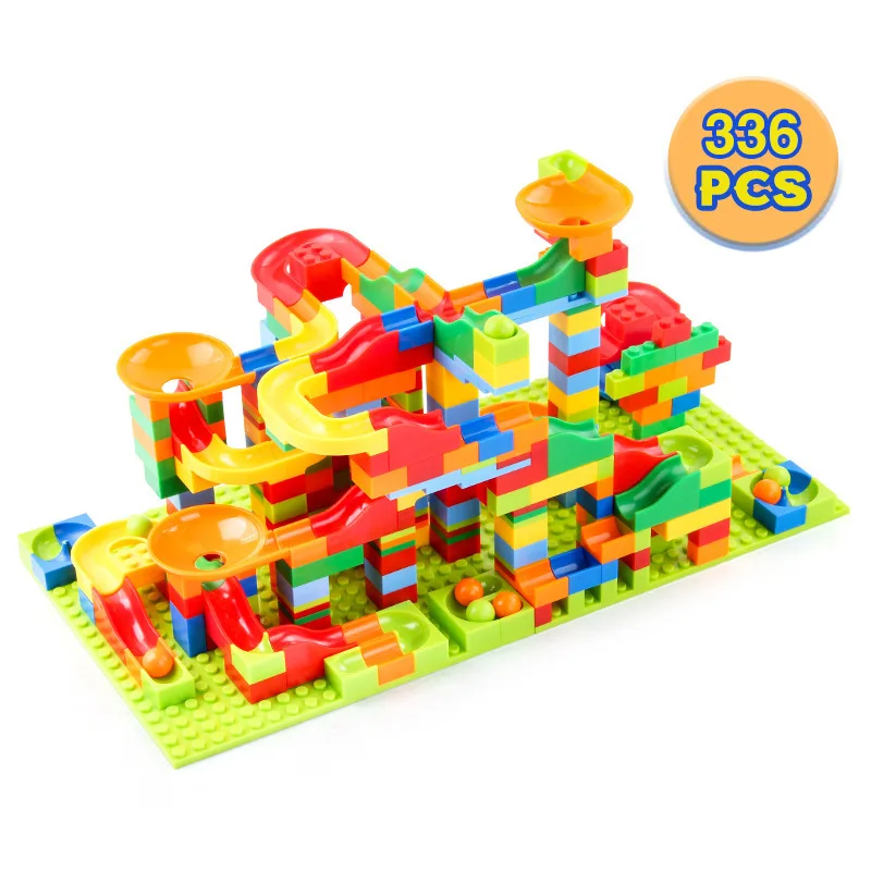 Slide versátil para crianças micro partículas diy montagem bola modelo bloco pista quebra-cabeça diversão bloco infantil brinquedos