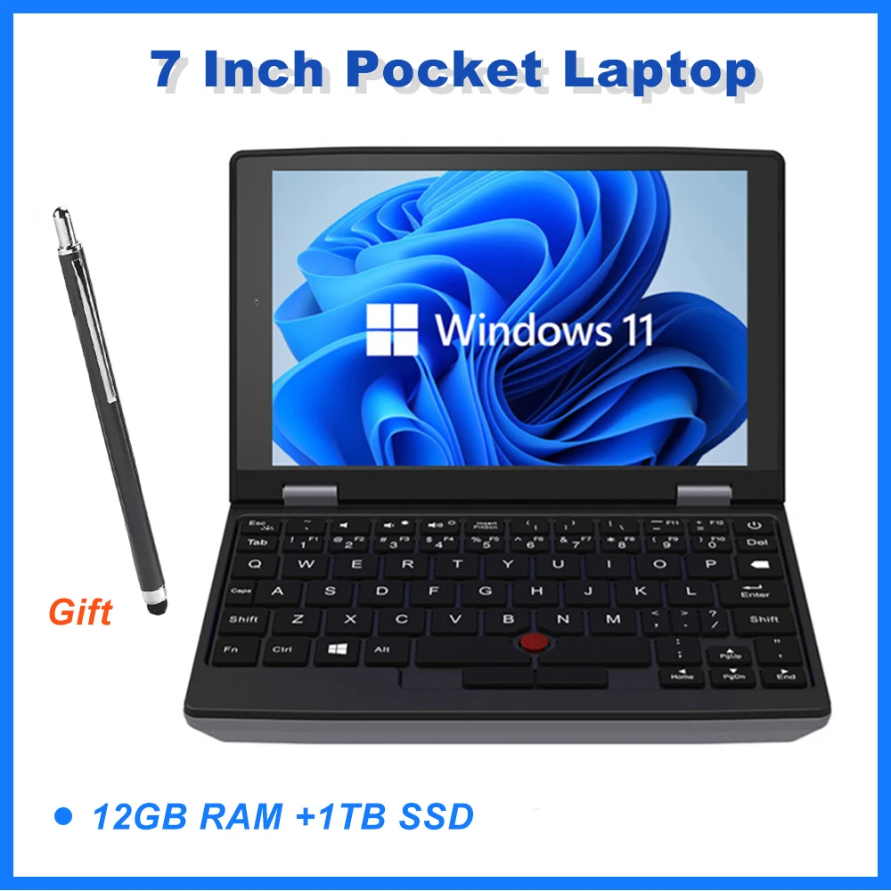 Mini laptop da 7 pollici N95 Notebook IPS Touch Screen Netbook portatile Win 11 Pro Mini PC Micro computer Bluetooth 4.2 16G 1TB